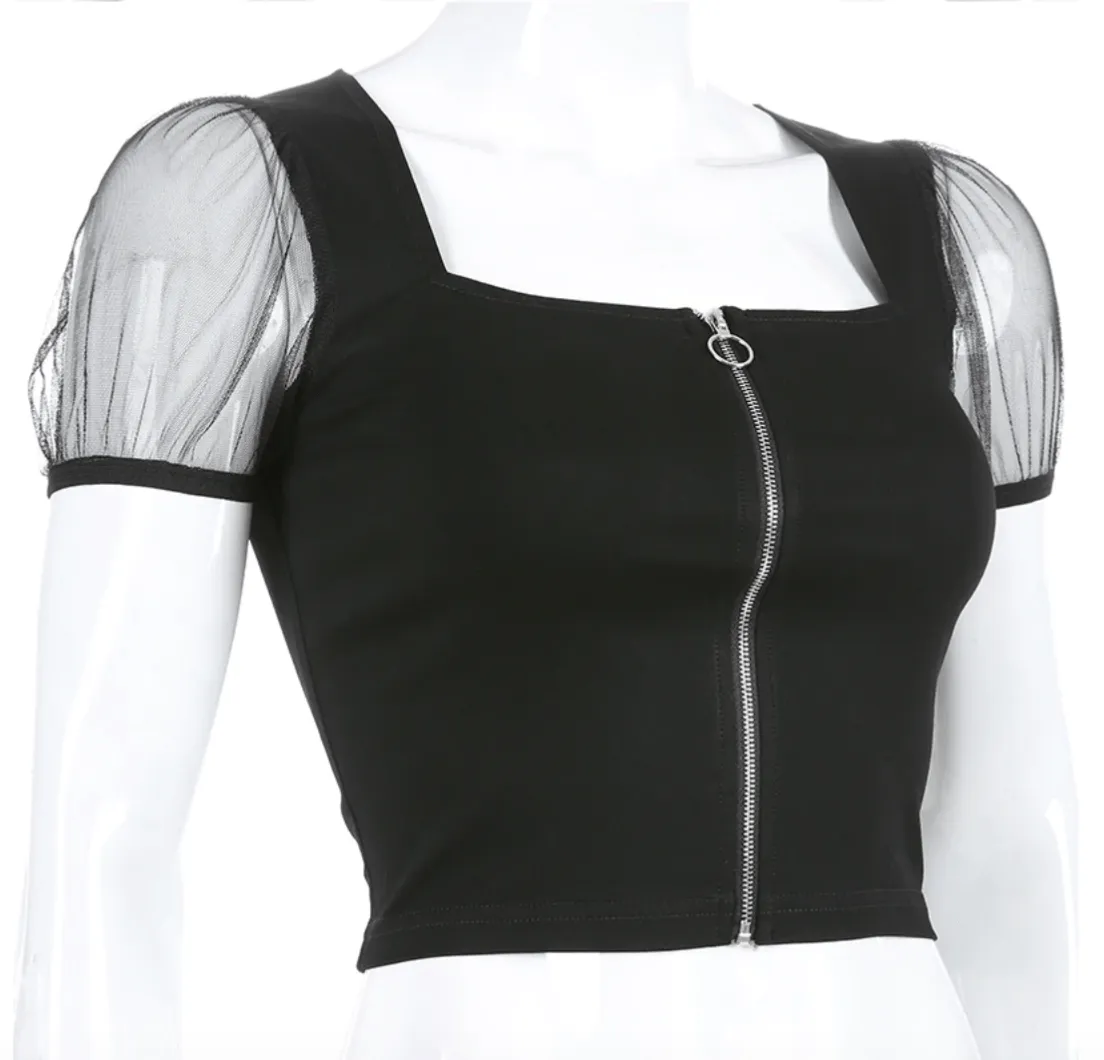 Acantha Sexy Black Crop Top