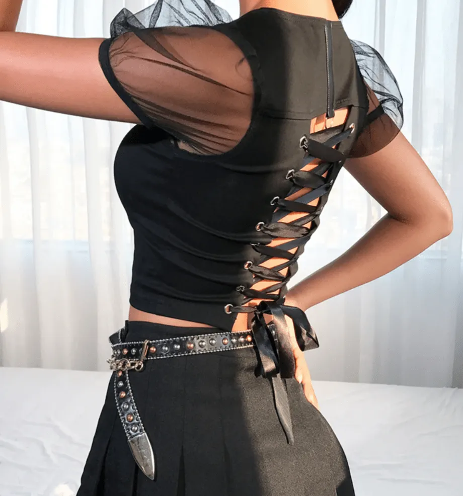 Acantha Sexy Black Crop Top