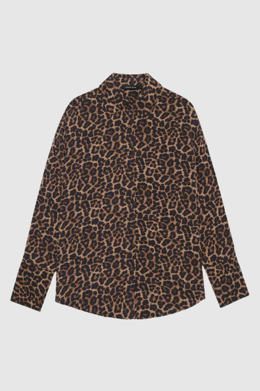 Anine Bing Bridget Shirt in Black and Brown Leopard
