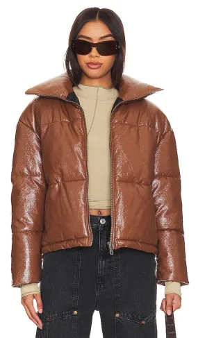 Apparis Billie Crinkle Jacket in Brown