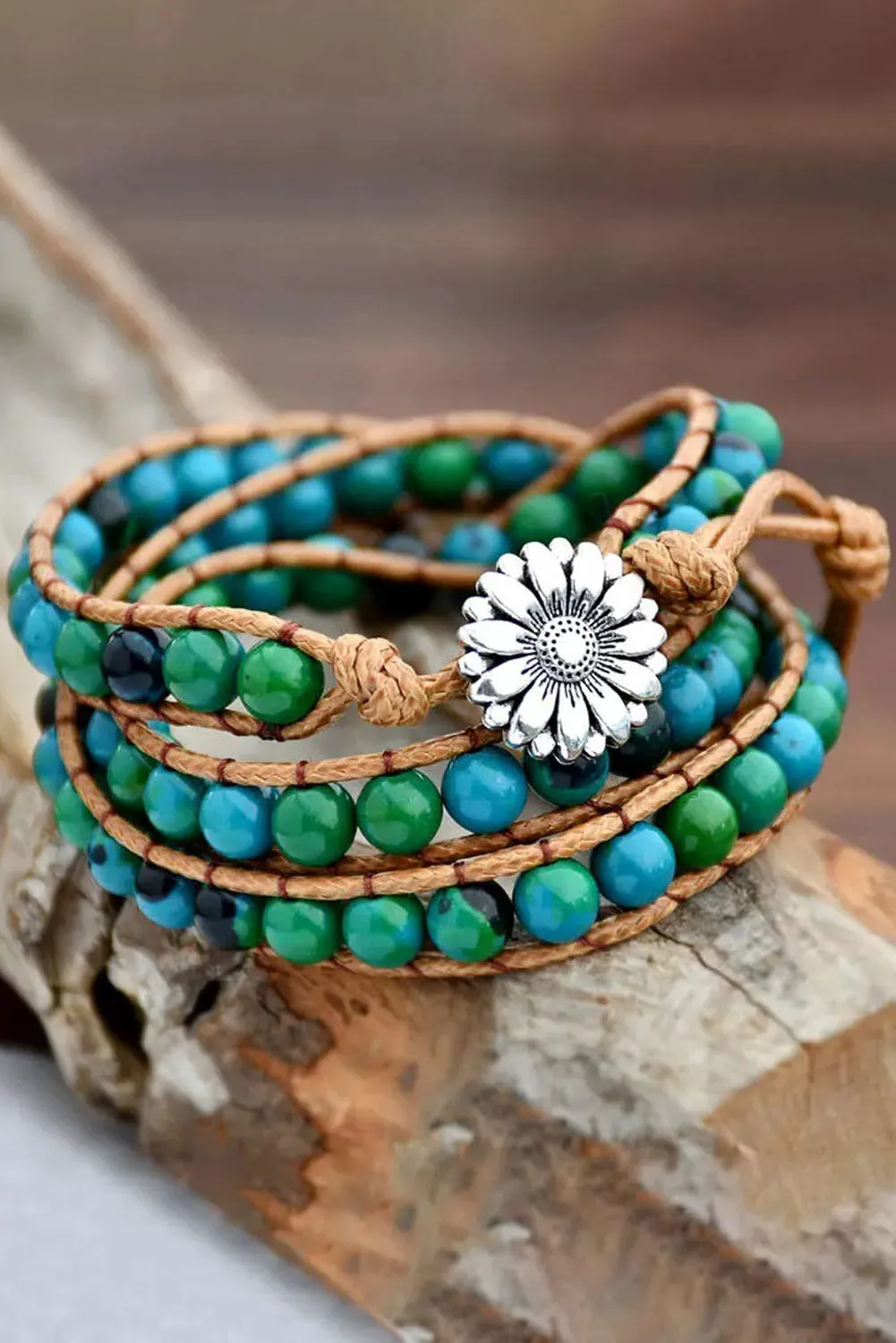 Bohemian Sunflower Beading Multi-Layered Bracelet
