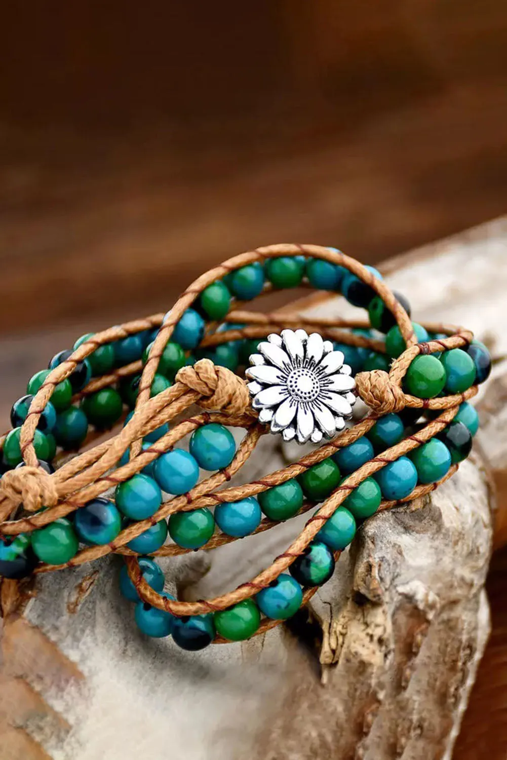 Bohemian Sunflower Beading Multi-Layered Bracelet