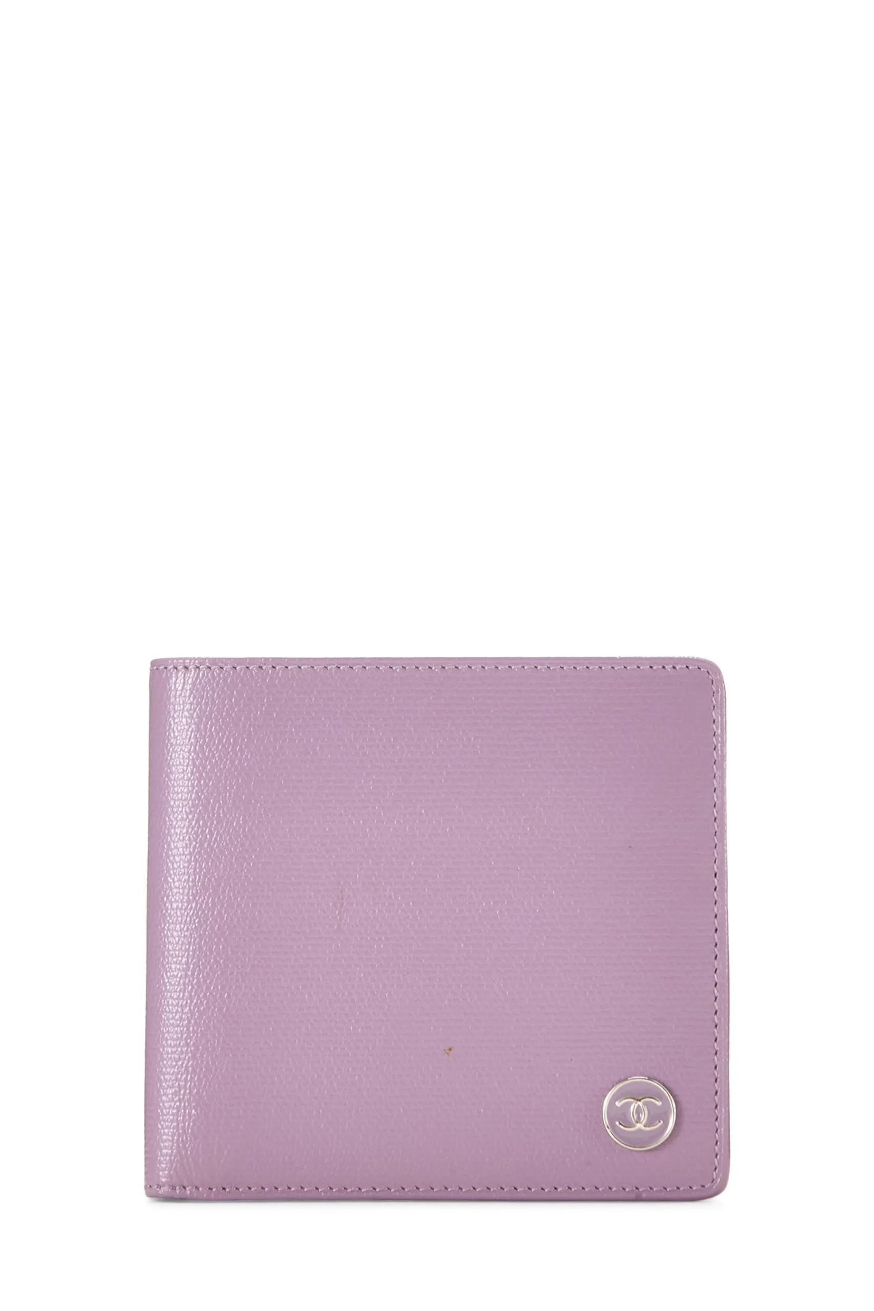 Chanel,  Purple Calfskin Bifold Wallet, Purple