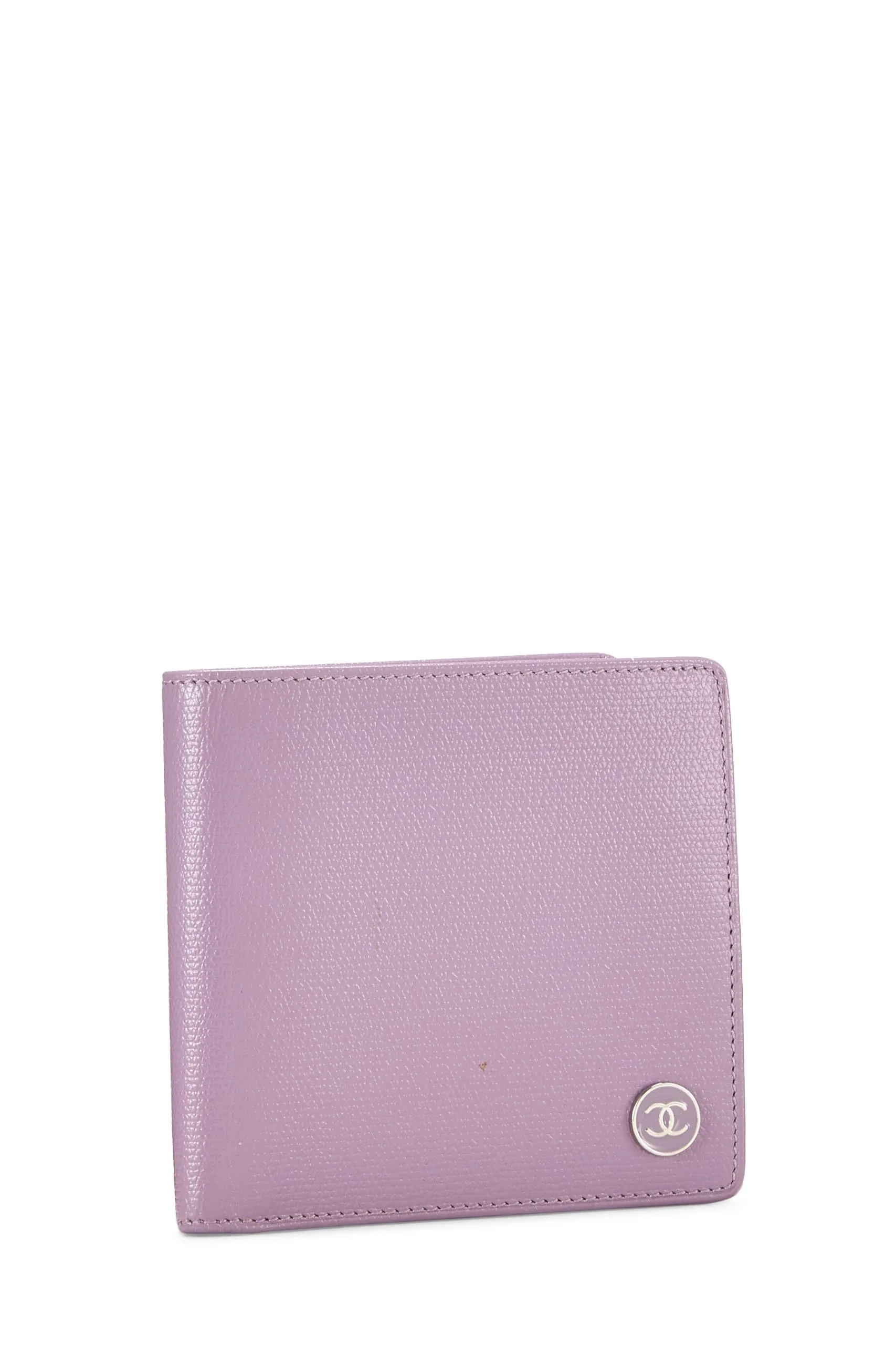 Chanel,  Purple Calfskin Bifold Wallet, Purple