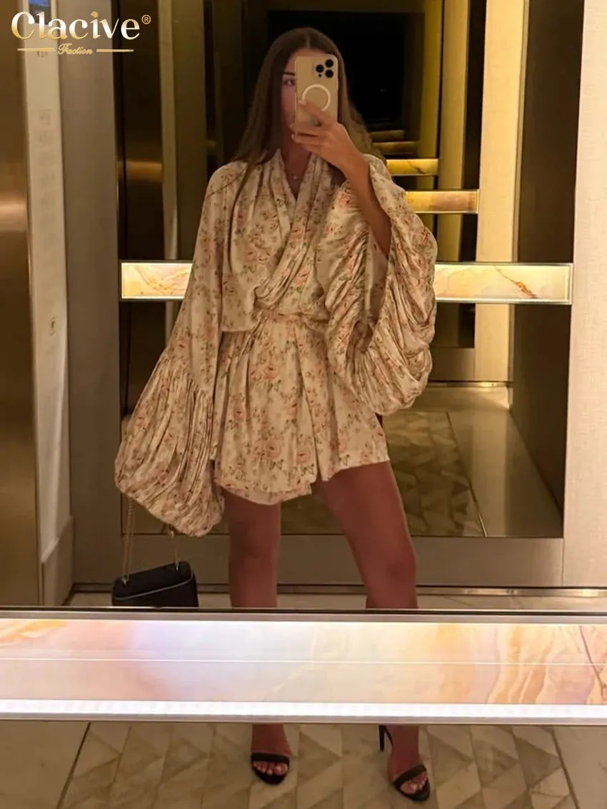 Clacive Fashion Loose Print Women's Dress