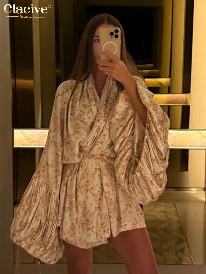 Clacive Fashion Loose Print Women's Dress