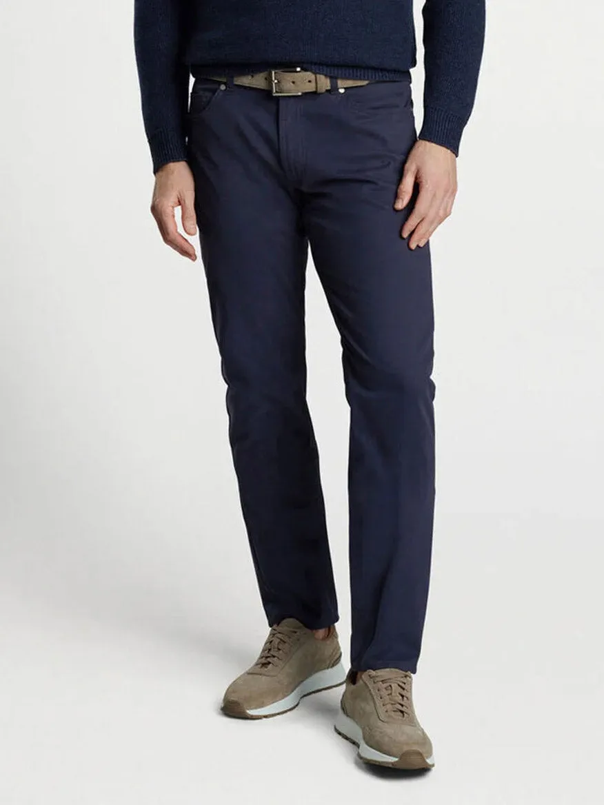 Peter Millar Delvin Twill Five-Pocket Pant in Navy