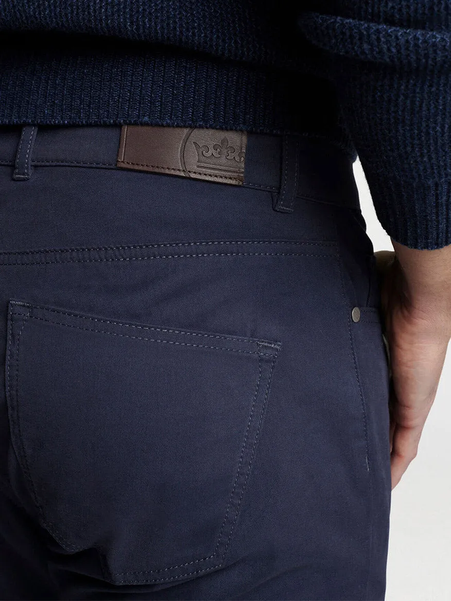 Peter Millar Delvin Twill Five-Pocket Pant in Navy