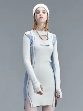 Sporty Tight Dress Splicing