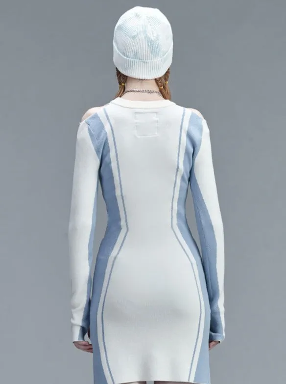 Sporty Tight Dress Splicing