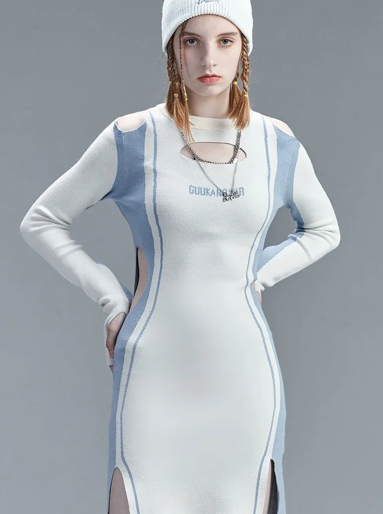 Sporty Tight Dress Splicing