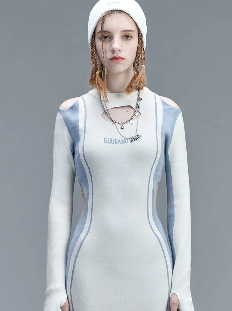 Sporty Tight Dress Splicing