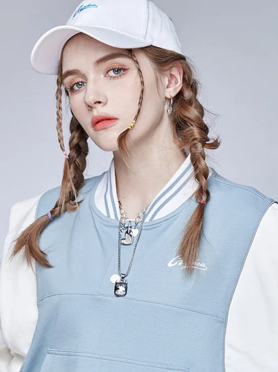 Sporty Vest Knit Blue-White