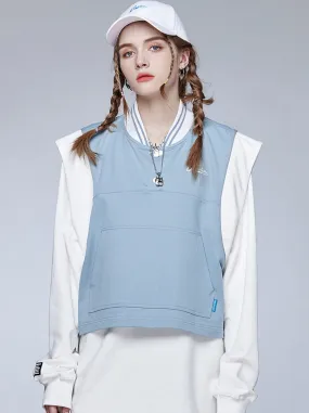 Sporty Vest Knit Blue-White