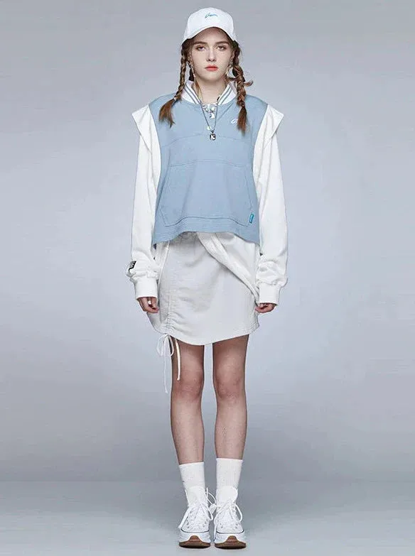 Sporty Vest Knit Blue-White