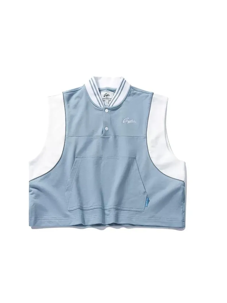 Sporty Vest Knit Blue-White