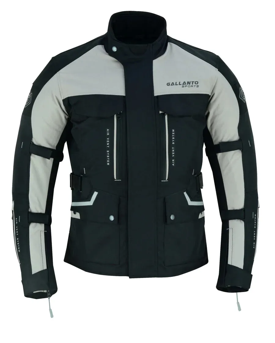 Textile Black & Orange Biker Long Motorcycle Jacket
