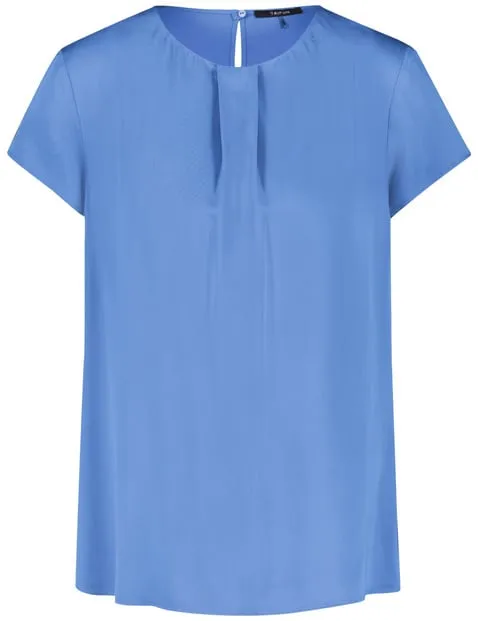 Versatile Blouse Top with Short Sleeves - Regatta Blue